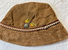 Vintage German suede hat original Leather Suede Coin MED Octoberfest