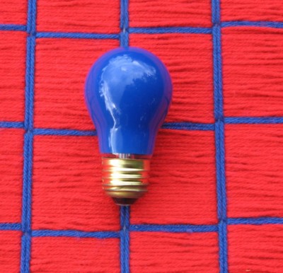 TV table lamp solid BLUE ceramic opaque 15w PARTY & sign LIGHT BULB 15 watt A15 