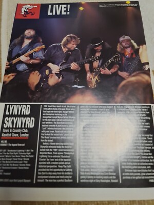 Vintage LYNYRD SKYNYRD 1992 RANDALL HALL GARY ROSSINGTON A4 POSTER RAW CLIPPING 