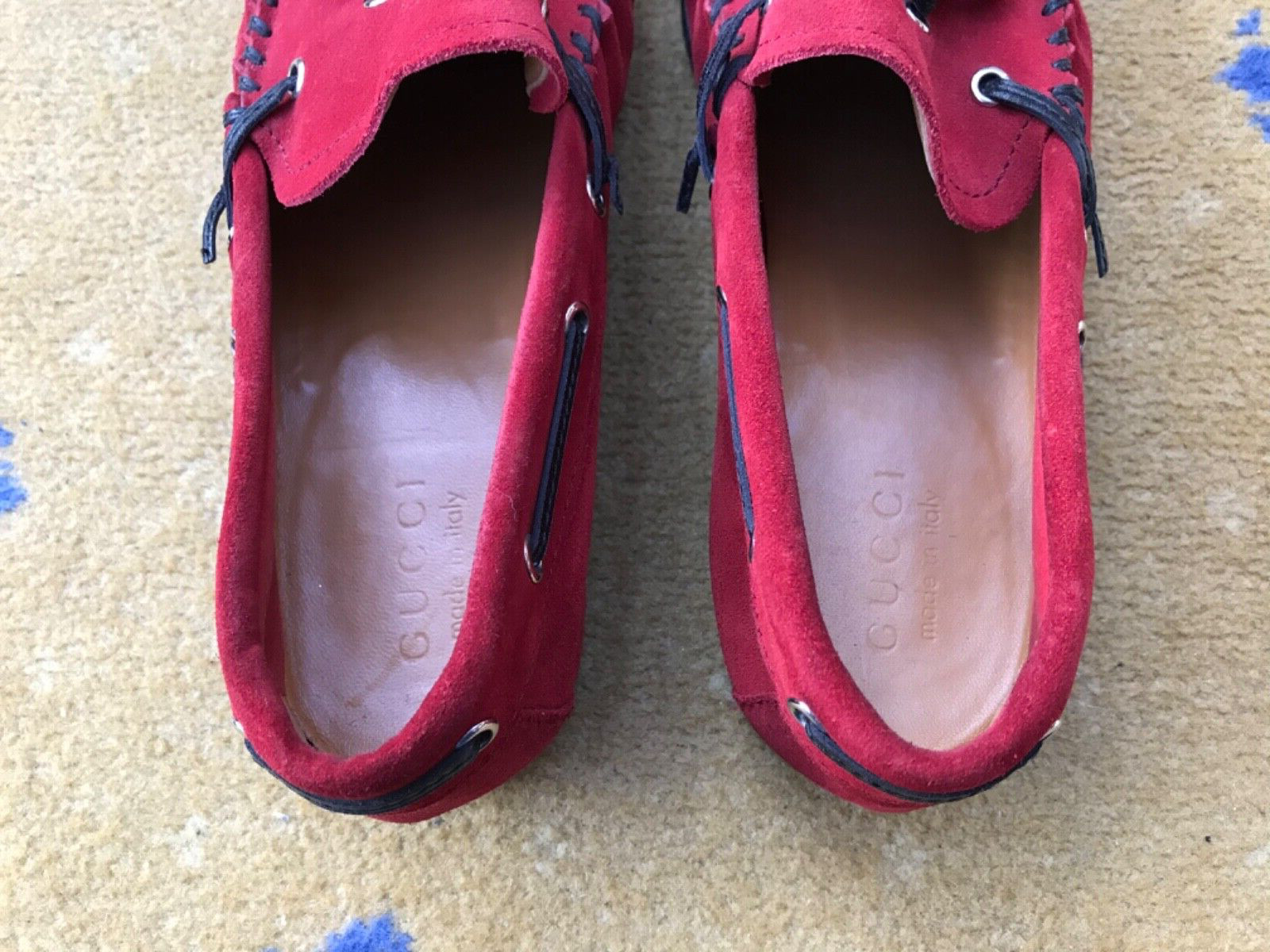 Gucci Loafers Suede Shoes Red Bamboo Tassel Moccasin Mens UK 8.5 US 9.5 EU 42.5 thumbnail 10