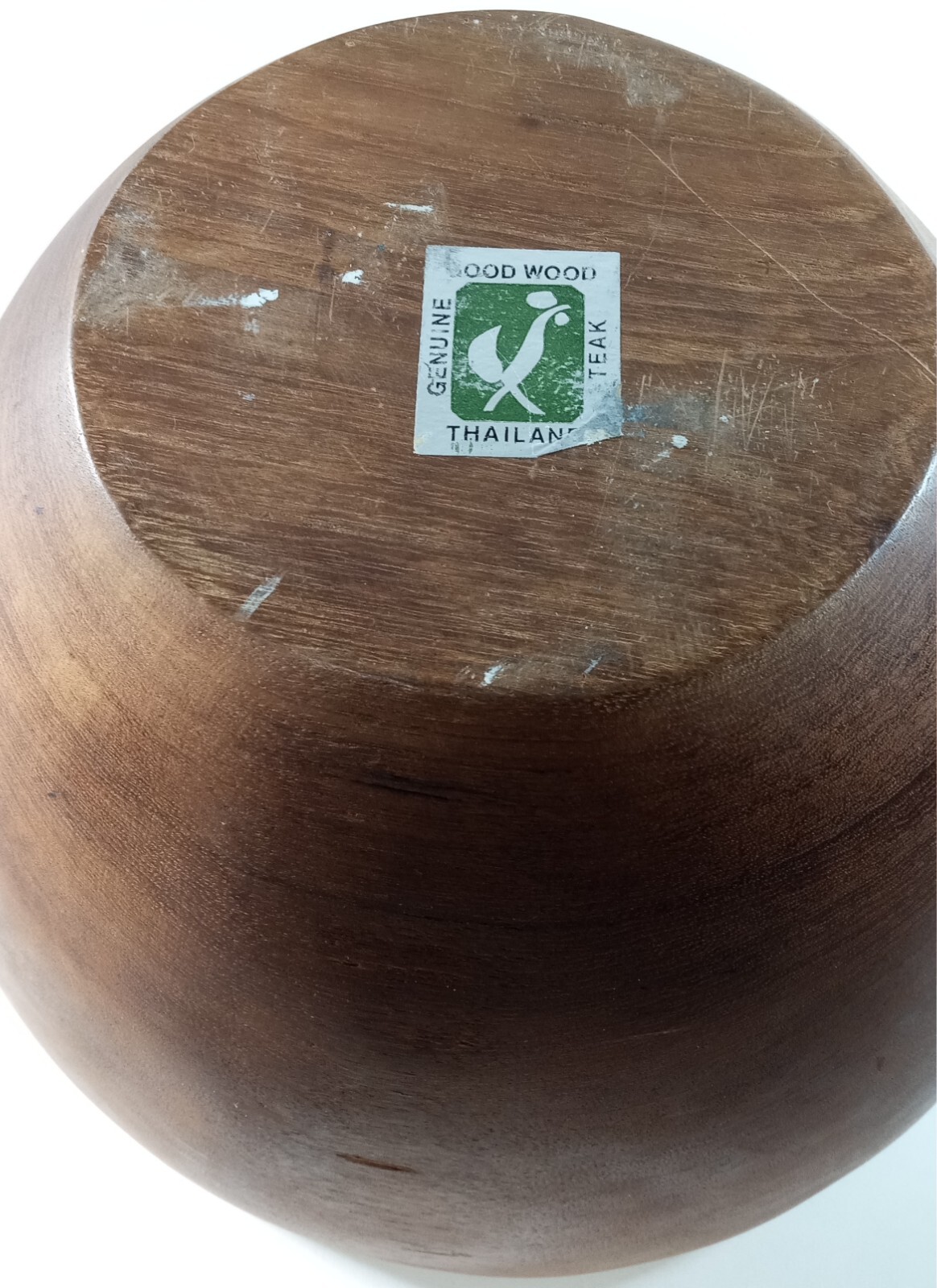 TEAK SALAD BOWL GoodWood Thailand LARGE Serving Bowl Waved Edge Vintage