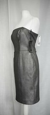 WAREHOUSE, 8, silver Grey Sleeveless Bodycon Above Knee Dress, New, EXCELLENT CO