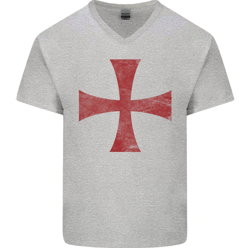 Caballero Templario Cruzado Disfraz Hombre Cuello En V Camiseta Algodón - Picture 34 of 43