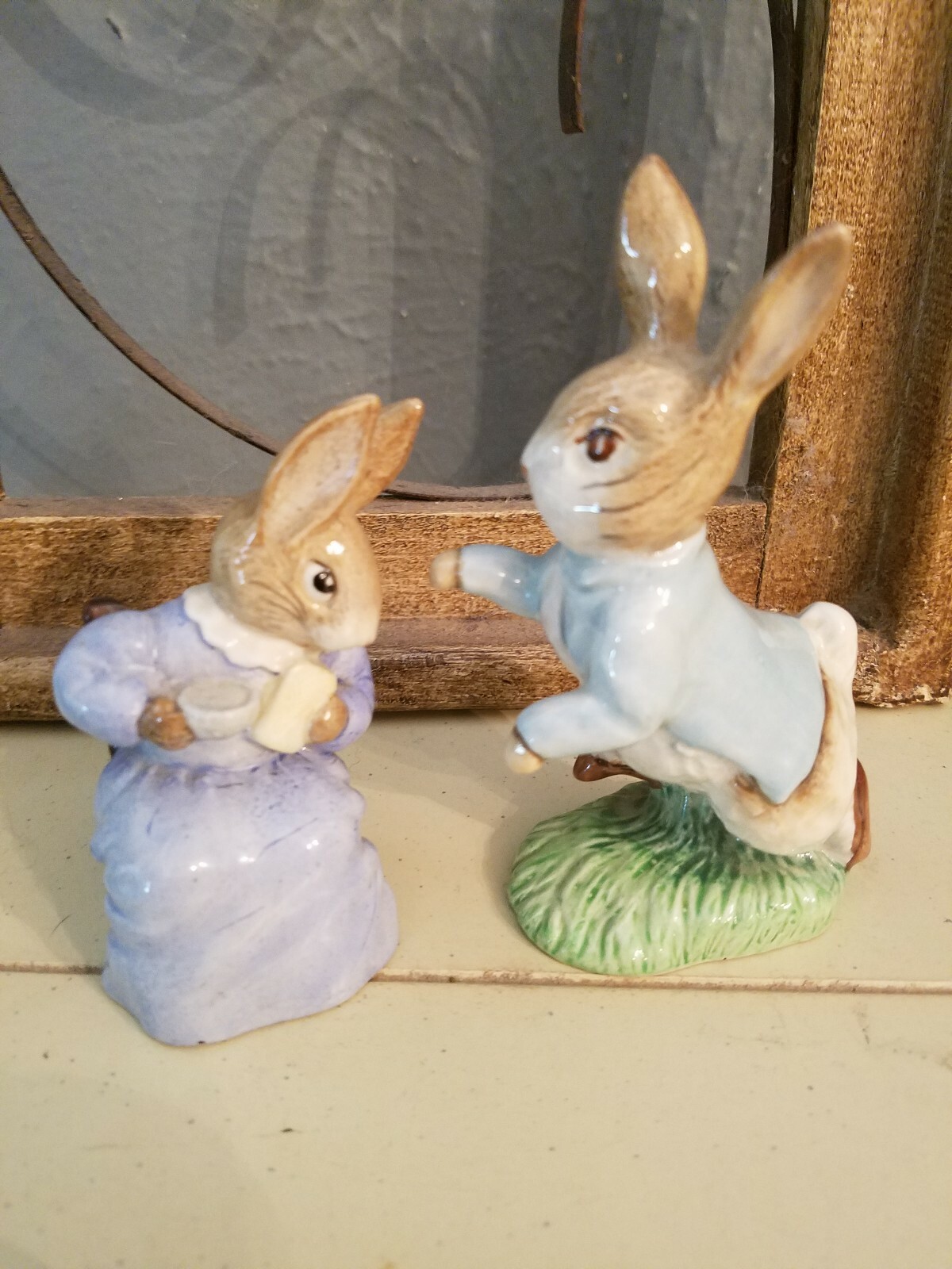 Beatrix Potter Peter Rabbit & Cottontail Warne & Co.1948-1985 Beswick ...