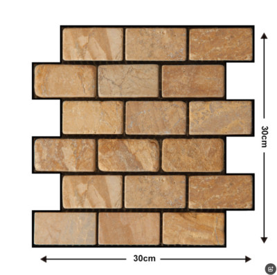 Waterproof Self-adhesive 3D Tile Brick Wall Sticker 10Pcs PVC Panel Wallpaper