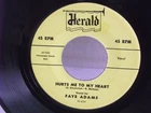 Faye Adams,Herald 434,"Hurts Me To My Heart"US,7"45,1954,Stamped #s, RARE.Mint