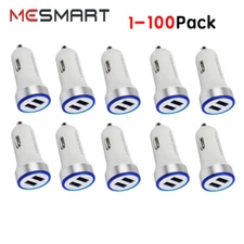 1-100x Wholesale For Motorola Samsung iPhone Fast USB Dual Ports Car Charger Lot