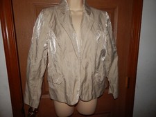 Chico  s Blazer size 1 - gold/beige/long sleeve Glossy  beautiful