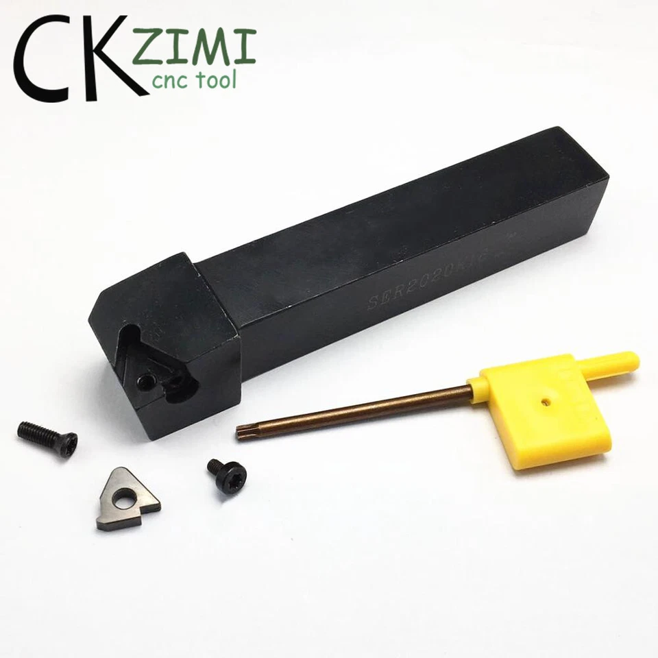 SER 2020K16 20mm CNC Lathe Threading Turning Tool Holder + 10pcs 3/8'' 16ER AG60 - Image 2 of 4