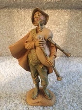 VTG  Depose Italy Nativity Bagpipe Player 5" Figurine #103 Spider Mark FREE SHIP