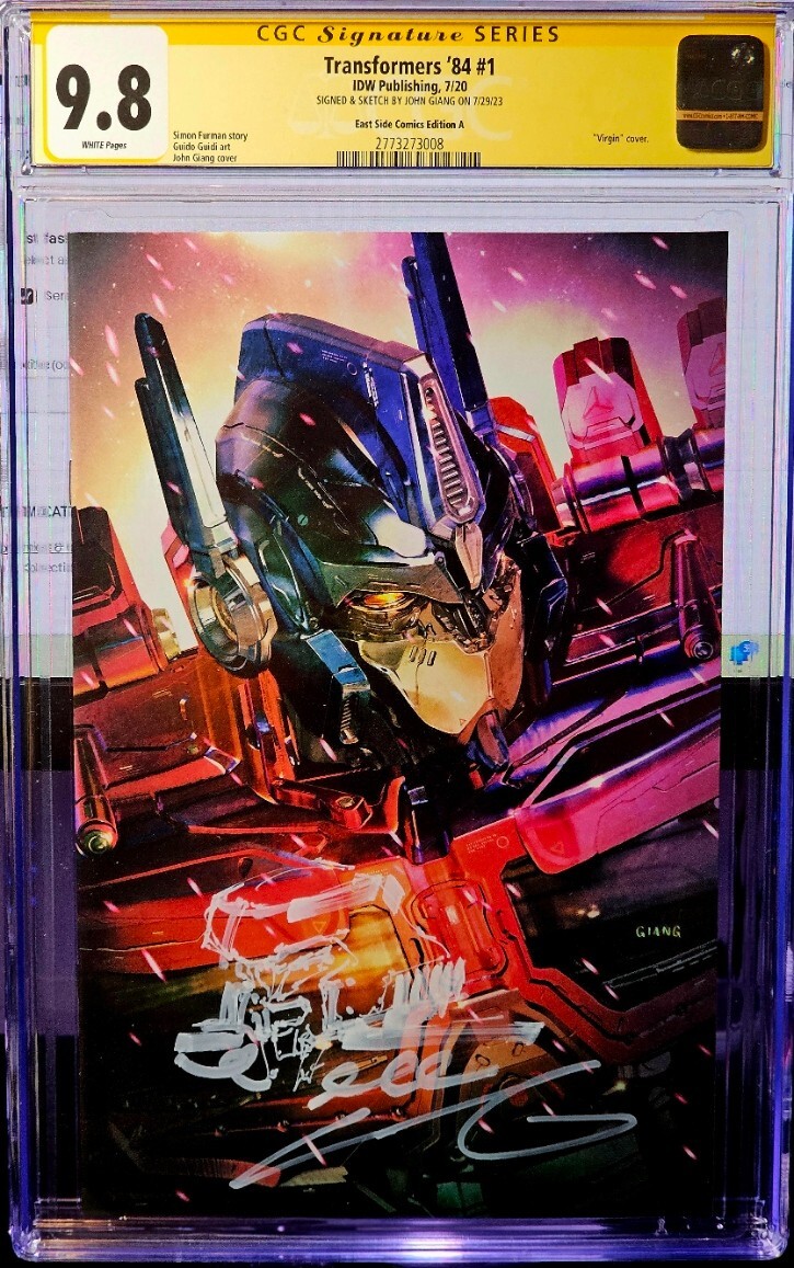 TRANSFORMERS 84 1 Optimus Prime VIRGIN CGC 9.8 John GIANG signed