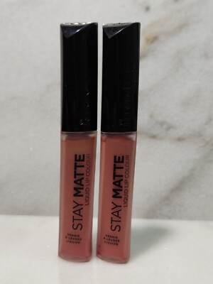 Lot of 2-Rimmel London Stay Matte Lip Liquid Color Pink Bliss #100 0.21 oz