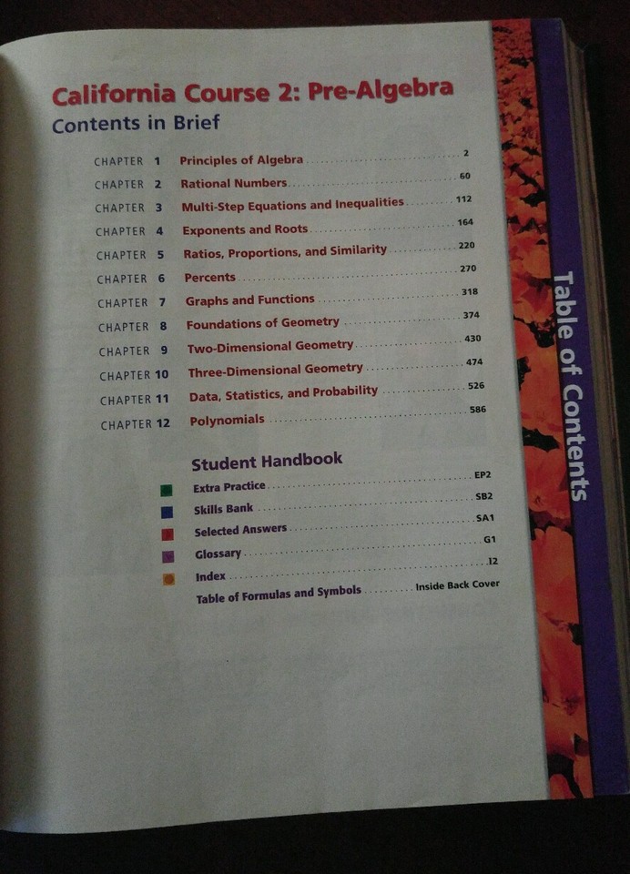 Holt Mathematics Course 2 Pre Algebra 7th Grade 7 MATH SELECTED ANSWERS Acceptbl 9780030923166| eBay