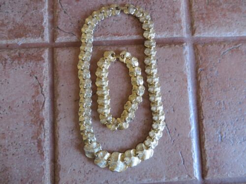 Vintage 80er Jahre Blumen Gliederhalsband/Halsband Halskette und passendes Armband - Bild 3 von 4