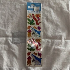 Hambly Sea Life Prismatic Stickers Strip Vintage 1980s NEW SEALED Sparkly Ocean