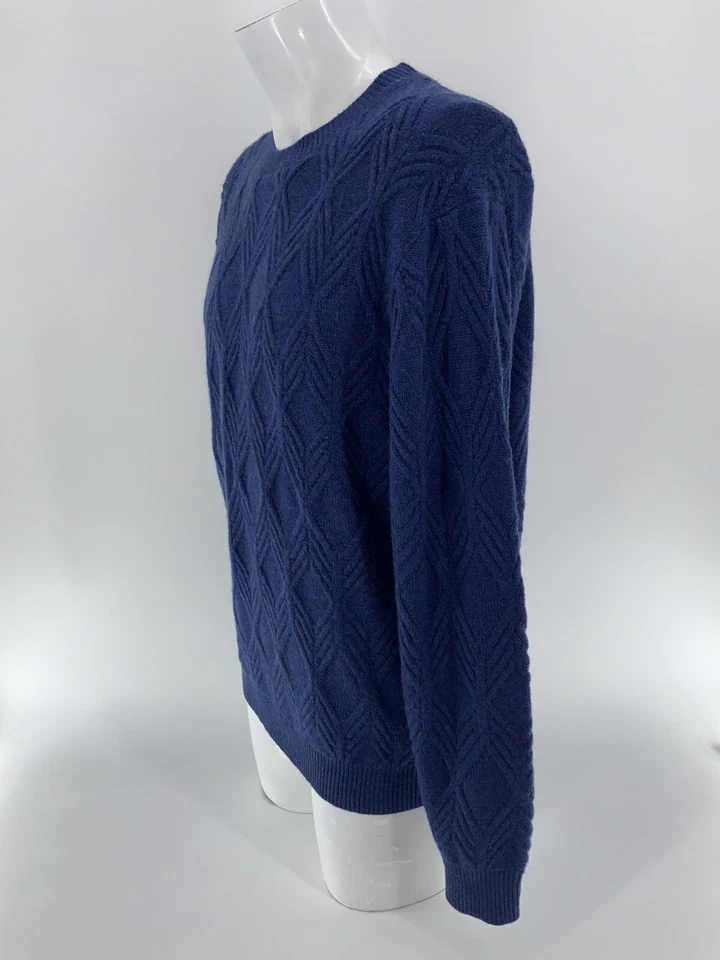 Suéter Talbot’s Hombres M Hombres Azul Lana Cachemira Crew Cable Hong Kong YGI Y3-23 Foto 4 de 4