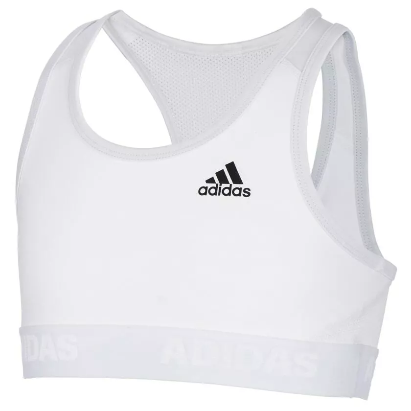 NEW* Adidas White Gym Bra Girls 14 MOISTURE-MANAGING SPORTS BRA WITH A MESH  BACk