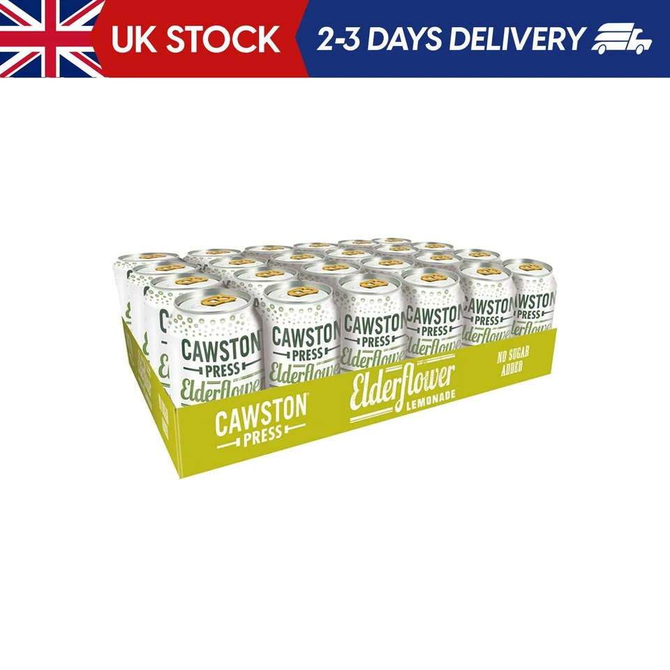 Cawston Press Elderflower Lemonade Fizzy Drink Blended with Sparkling Water and