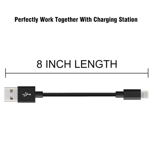 5x Short Nylon Braided USB Charging Cable Data Sync USB for Multi-Device Station - 第 3/7 張圖片