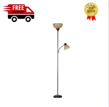 72" Modern Light Floor Lamp For Room With Adjustable Reading Standing Led Brown