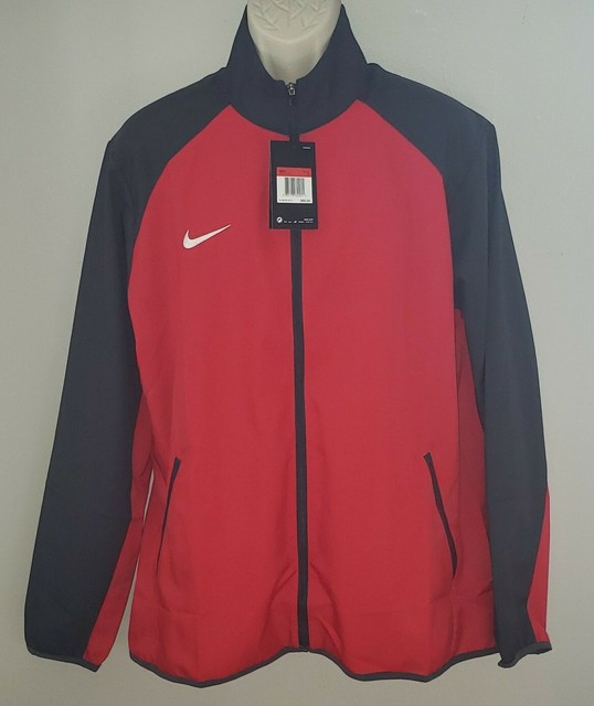 New Nike Dri-Fit Men's Full Zip Warm Up Jacket Red Black 824407-657 Size L $60 | eBay