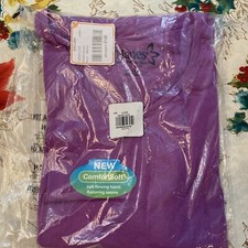 Hanes Women's Long-Sleeve V-Neck T-Shirt Tee 100 Cotton Top Tag Free Size XL