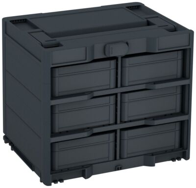 Tanos Systainer³ Rack/6 M 337 anthrazit inkl. 6x Systainer³ S 76 mit Fachteiler