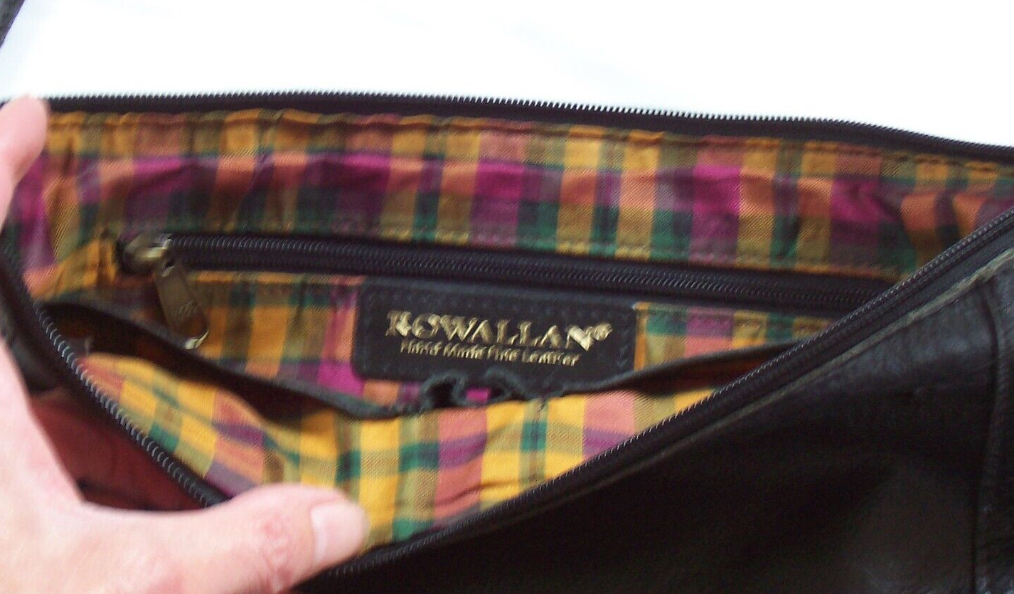 ROWALLAN BLACK LEATHER CROSS BODY BAG. eBay