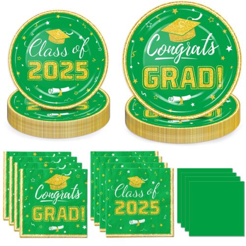 Graduation Plates and Napkins 2025 Graduation Party Supplies Congrats Grad Di...