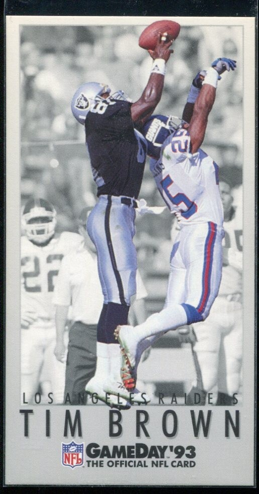 1993 Fleer GameDay Tall Boy Tim Brown #166 L.A. Raiders