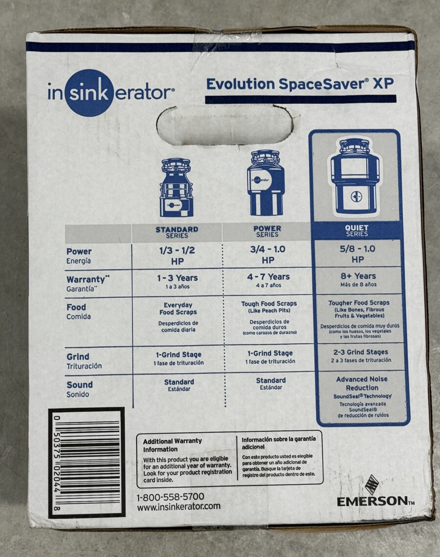 InSinkErator Evolution SpaceSaver XP 3/4 HP Heavy Duty Garbage Disposal