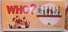 WHO? A GAME OF HIDDEN IDENTITY BOARD GAME PARKER BROTHERS 1951 BOXED COMPLETE