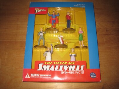 The Silver Age SMALLVILLE 7 Piece PVC Figure Set DC Direct 2001 - NEW SEALED