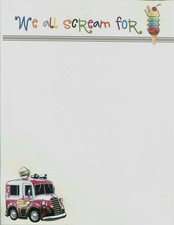 ICE CREAM We all Scream Truck Cone 8.5 x 11 Premade Scrapbook Page Cute
