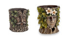 Enchanted Lady & Green Man Resin Plant Pots Decor Indoor & Outdoor Planter 17cm