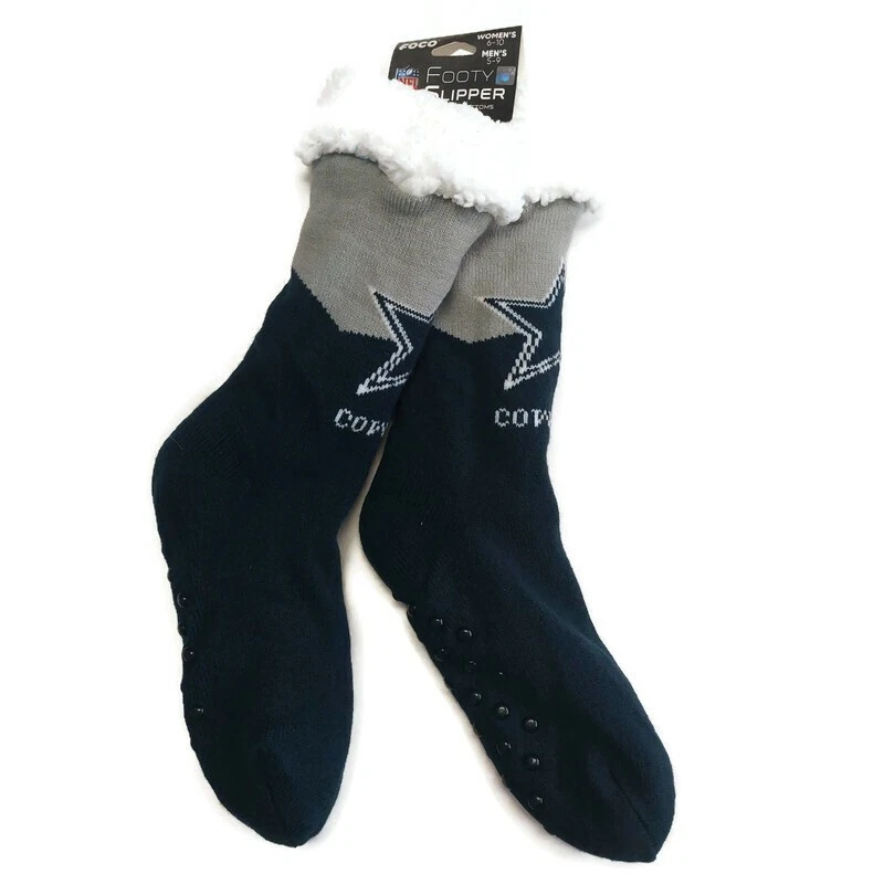 FOCO Mens 5 9 Womens 6 10 Dallas Cowboys Footy Slipper Socks Warm