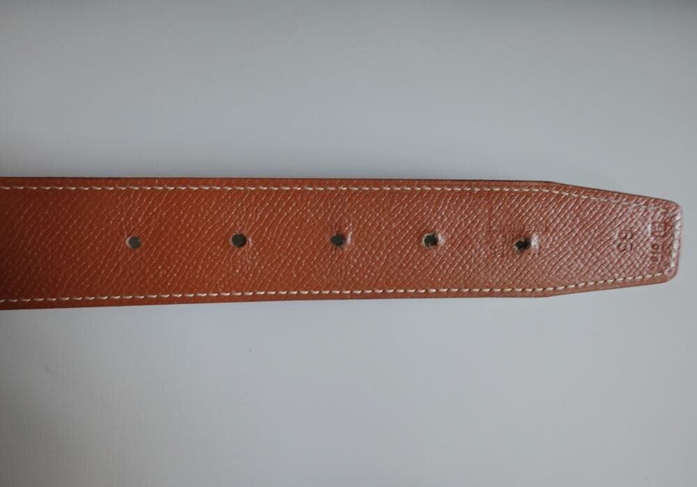 HERMES H Belt Men's Women's #65 Brown/Black Gold Buckle HERMES H Belt Men's Women's #65 Brown/Black Gold Buckle