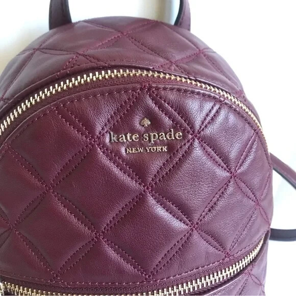Kate Spade Mini Natalia Quilted Leather Convertible Backpack ? Cherrywood $339 Kate Spade Mini Natalia Quilted Leather Convertible Backpack  main image 2