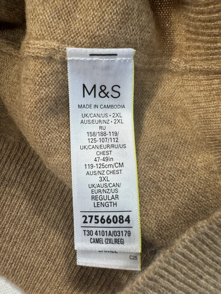 Marks & Spencer автограф мужской 2XL 100% кашемир свитер современный классический повседневный - Изображение 4 из 4