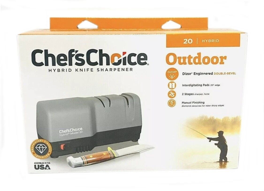 Chefs Choice Hybrid 20 Outdoor Knife Sharpener Dizor Engineered Dble Beveled NEW