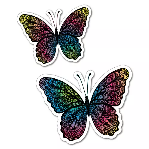 Colourful Rainbow Butterflies Sticker Decal Stickers Pet Art Laptop #6722EN - Picture 1 of 1