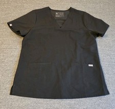 Figs Technical Collection Black CASMA Scrub Top 3 Pocket Medical ER Nurse sz L