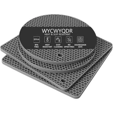 Silicone Trivet Mats Set of 4 Non Slip Hot Pads for Cooking Pan Protector Dish