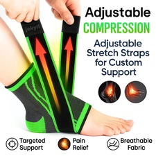 Ankle Brace Support Compression Sleeve Foot Tendon Plantar Fasciitis Pain Relief