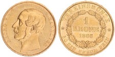Hannover 1 korona 1866 B Georg V (1851-1866) złoto vz 130484