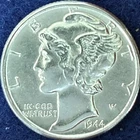 1944-P Mercury Silver Dime Nice BU