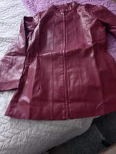 Burgundy Faux Leather Jacket