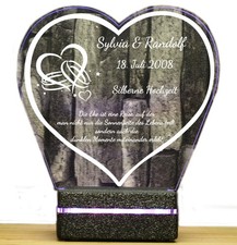 Geschenk Hochzeitstag Silber personalisiert G...