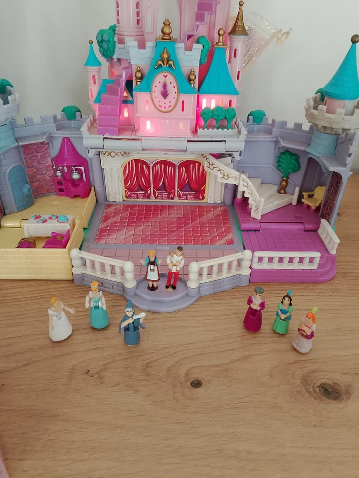 Château Cendrillon Polly Pocket Vintage Avec Personnages - Photo 3/4