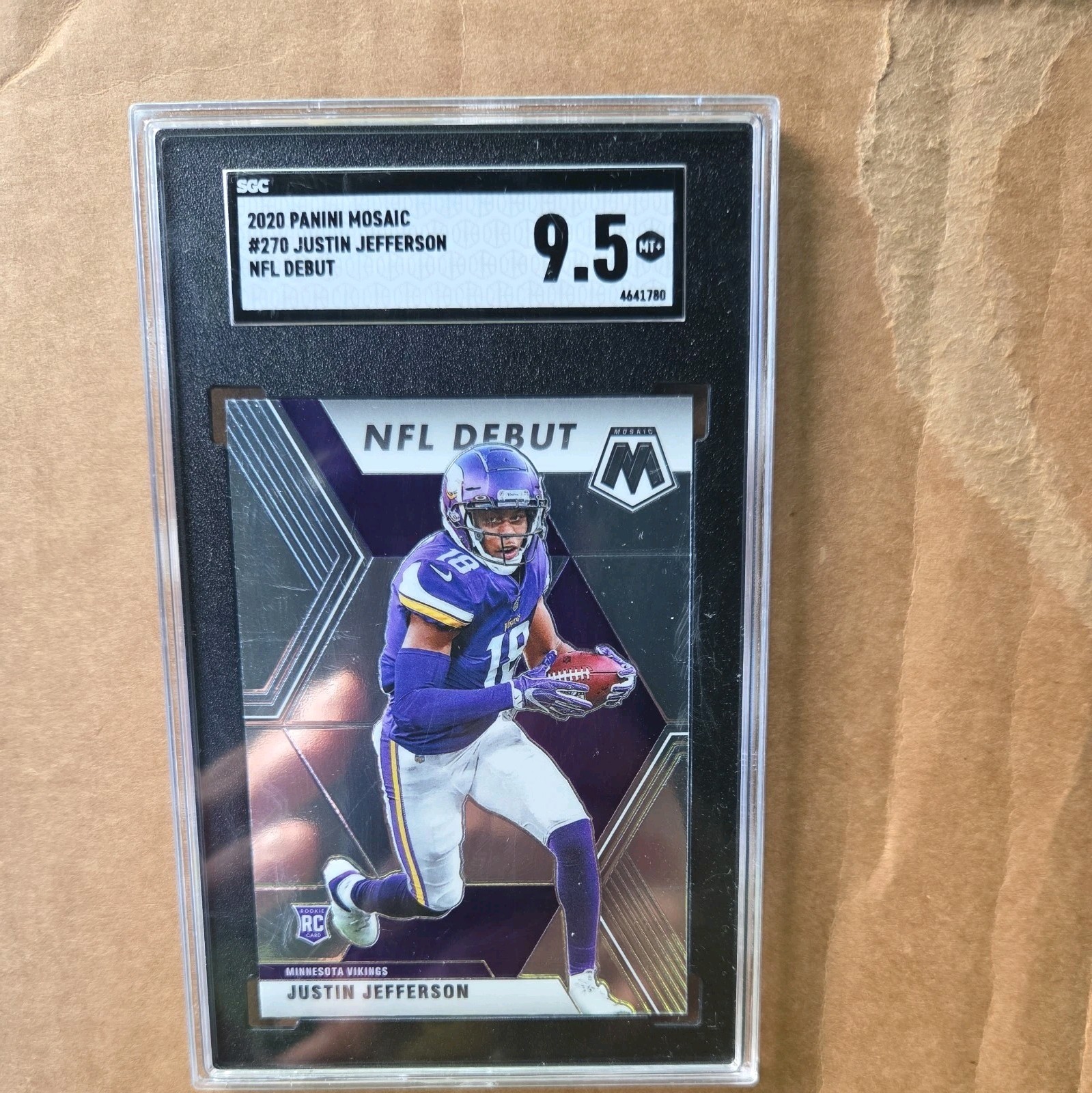 2020 Panini Mosaic Justin Jefferson NFL Debut ROOKIE RC #270 SGC 9.5